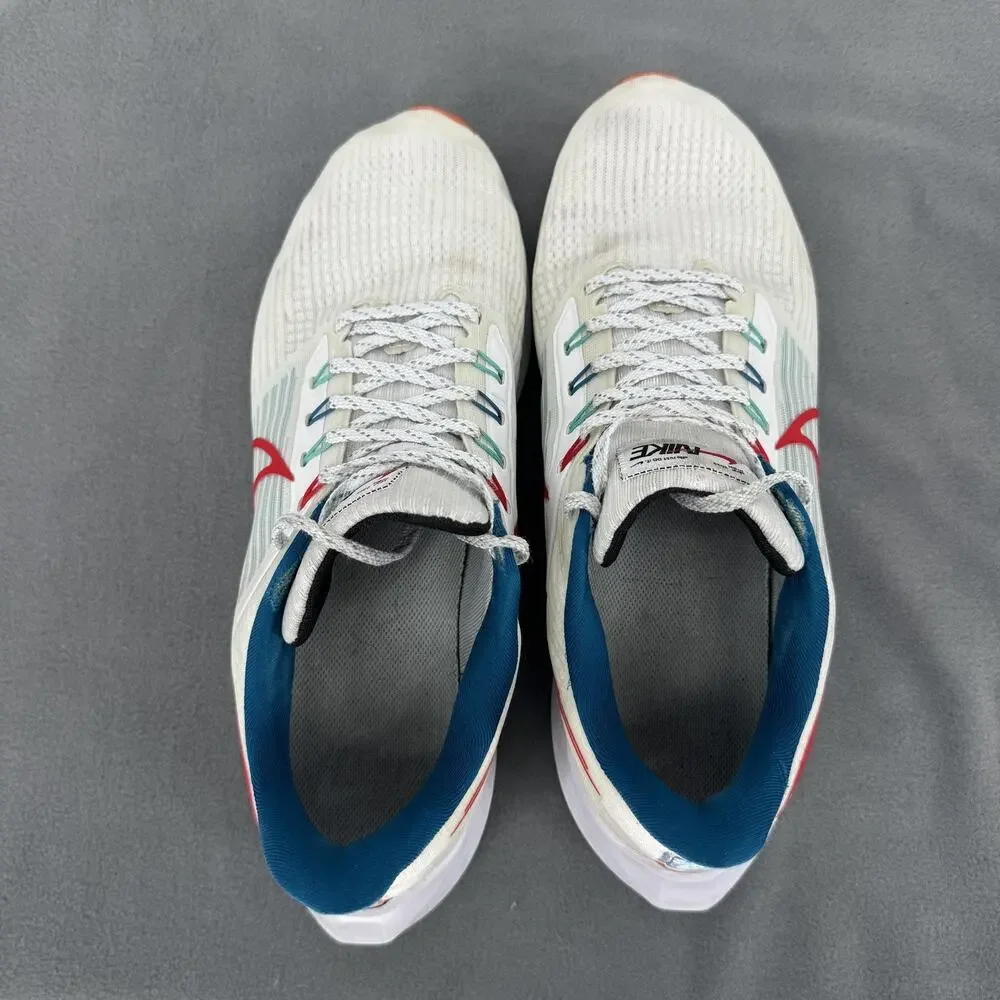 Nike Air Zoom Pegasus 39 Mens Size 13 Sail Red Blue Running Shoes‎ FD4322-161